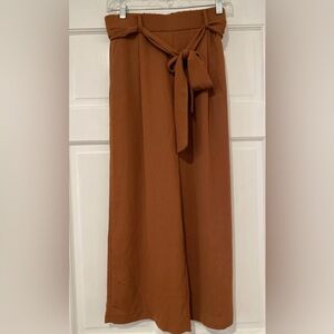 NWT Nordstrom Halogen Wide Leg High Waisted Crop Pants in Rust, Medium